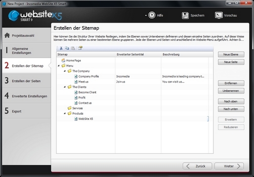 website-x5-template anpassen