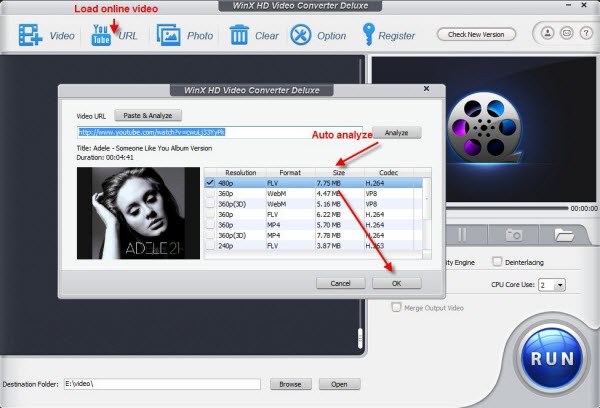 WinX HD Video Converter Deluxe - indir YouTube video dönüştürmek