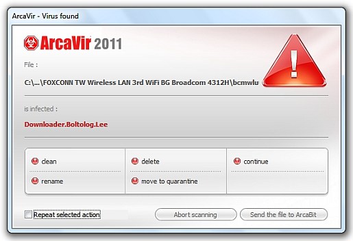 Virus detected downloader.boltolog.lee