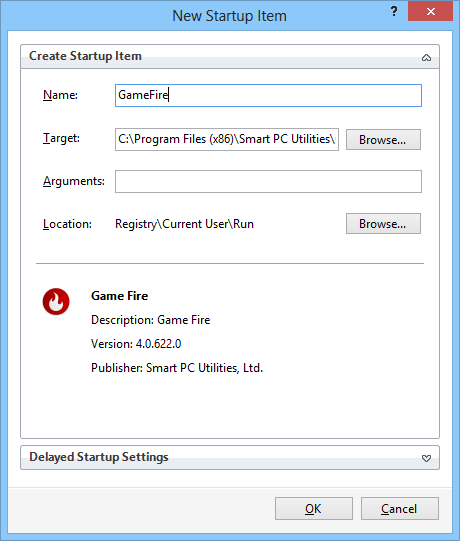 PC Startup Master - Add/Edit Startup Item