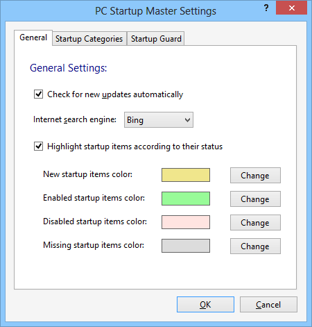PC Startup Master - Settings