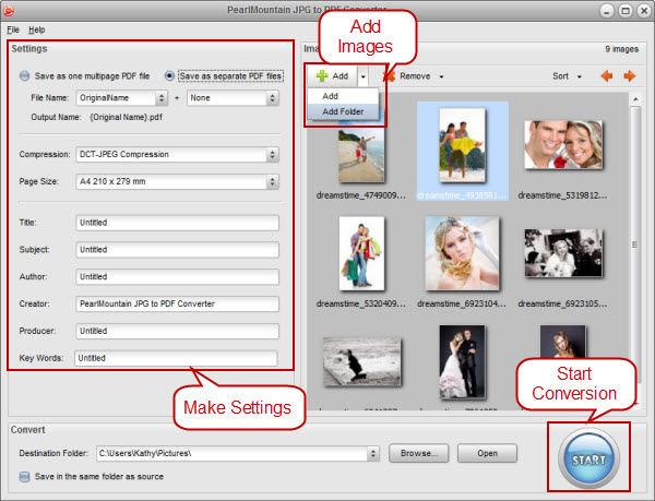 Getting started tutorial - PearlMountain JPG to PDF Converter