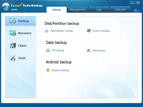 Todo backup main window