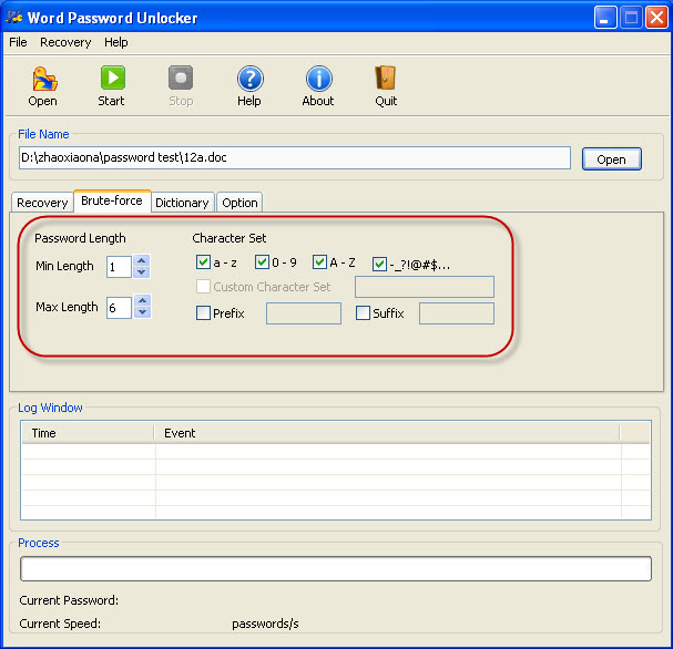 Word Password kurtarma Başlat