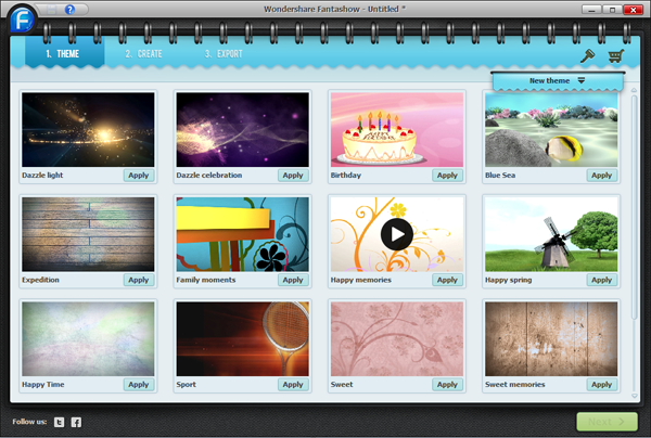 Fantashow - select video template