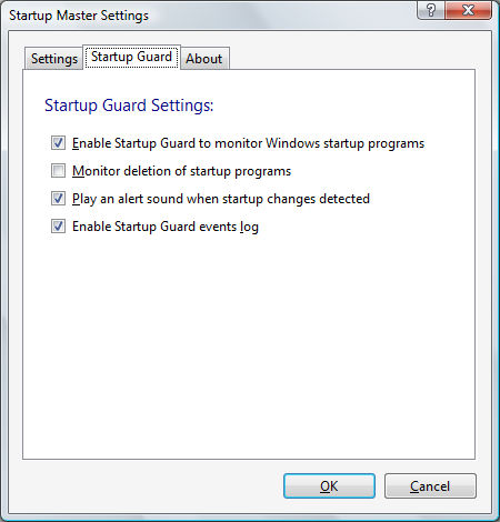 Startup Master - Settings