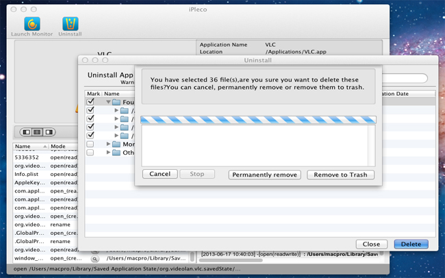 Mac için iPleco, silme dosyaları