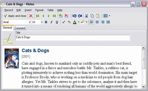 Adding and editing notes