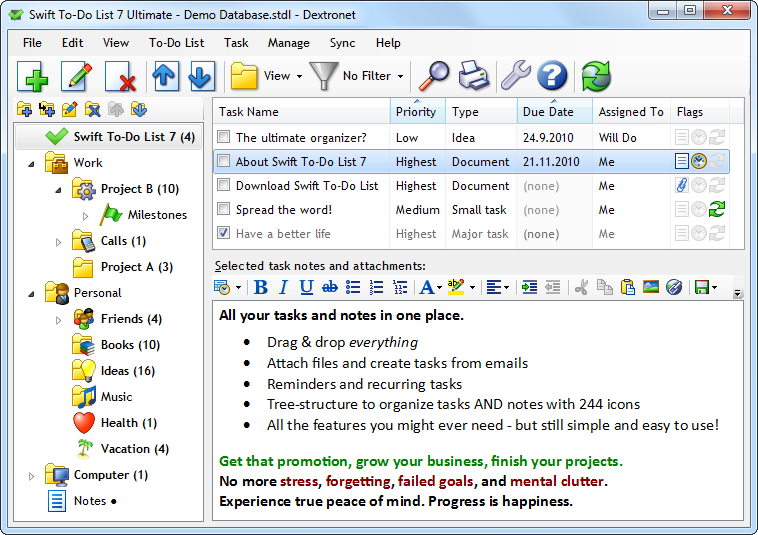 Swift To-Do List 7 - Main Window