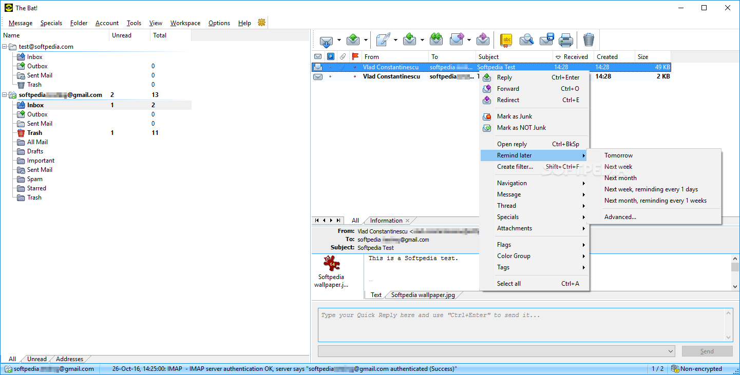 The Bat! Professional Edition screenshot 1 - The Bat! Professional Edition will help you deal with your growing volume of email as quickly and efficiently as possible