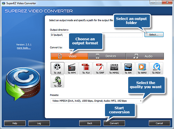 Specify Output Settings