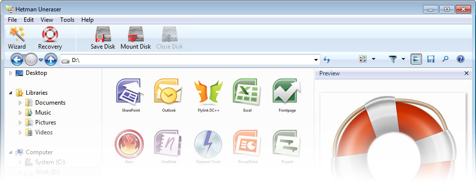Hetman Uneraser recovers deleted files