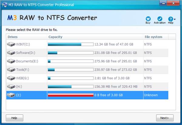 M3 raw To NTFS Converter Software giveaway